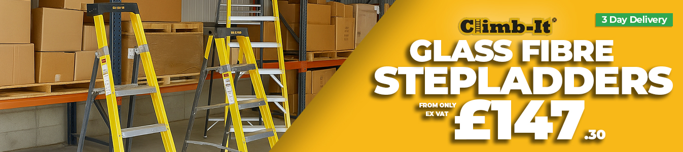 Climb-it Glass Fibre Swingback Stepladders