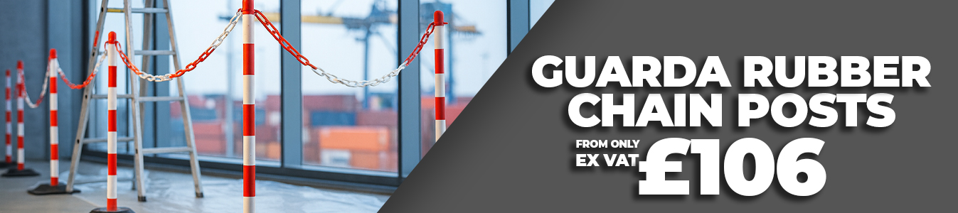 Guarda Plastic Chain Posts - Rubber Base
